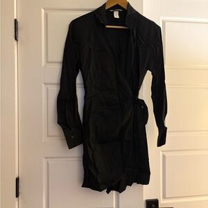 H&M Black Mini Wrap Dress